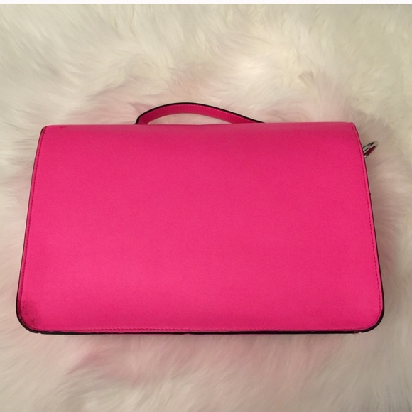 hibou Neon Pink Cambridge Satchel Crossbody Bag - Picture 3 of 8